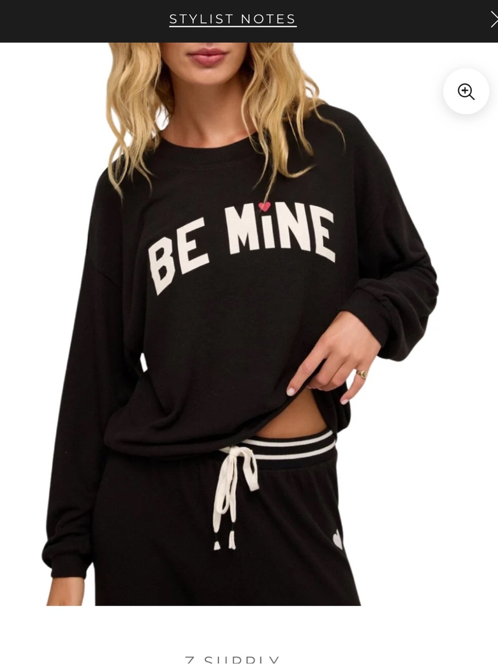 Z supply - BE MINE Black Graphic Sweater - Women